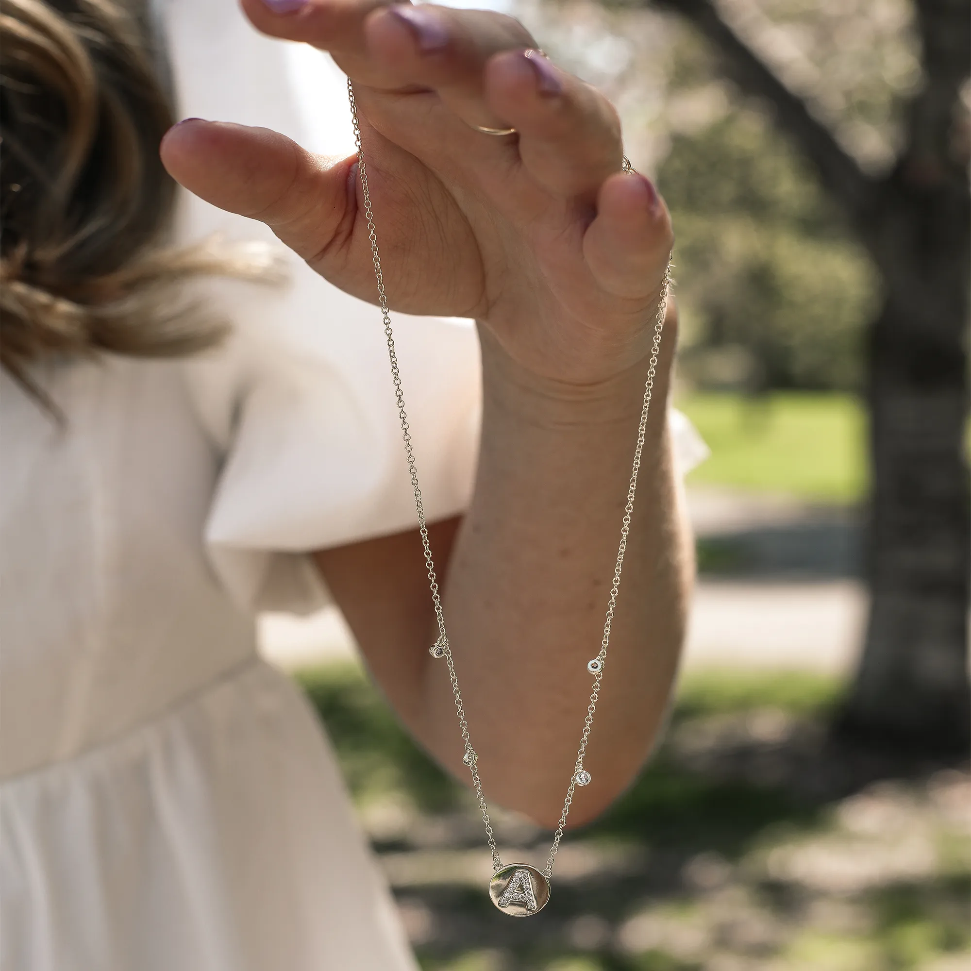 Shine Bright Circle Initial Necklace