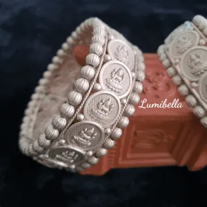 Silver Matte Finish Temple Style Bangles 2*4
