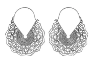 Silver Maya Hoops