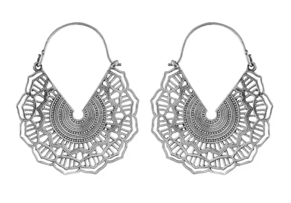 Silver Maya Hoops