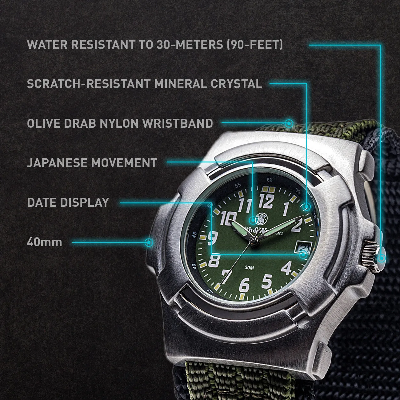 Smith & Wesson Lawman Watch - Back Glow