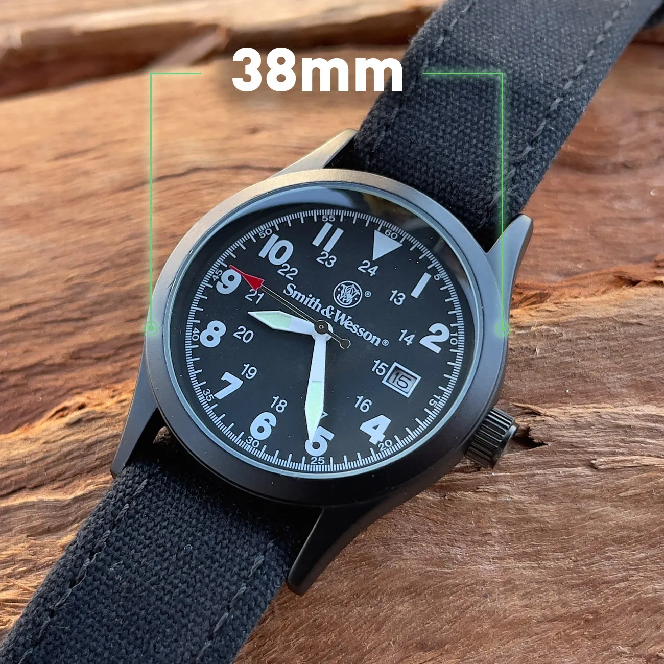 Smith & Wesson Military Watch Black Dial- 3 Changeable Straps