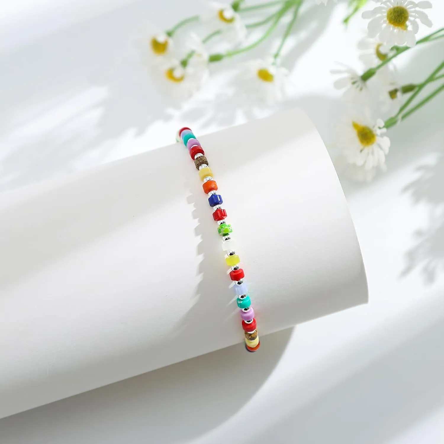 Starain Stone Beaded Anklets for Women Handmade Beach Boho Bead Ankle Bracelet Colorful Beads Anklet Jewelry Gift for Her