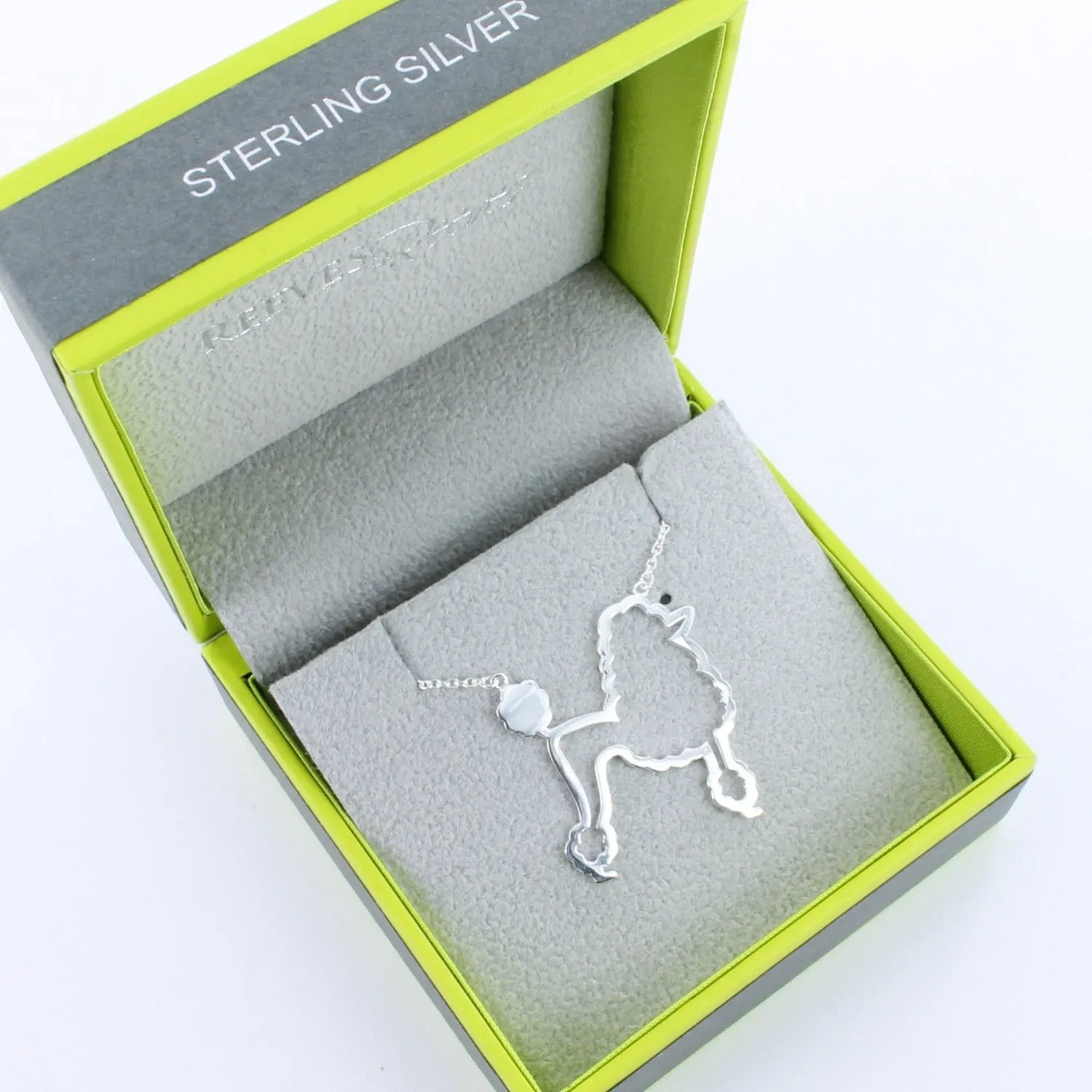 Sterling Silver and Enamel Poodle Dog Necklace