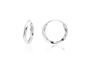 Sterling Silver Twist Design Hoop Earrings 36422