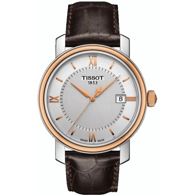 Tissot Bridgeport Brown Leather Strap Gents Watch T0974102603800