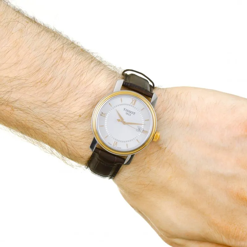 Tissot Bridgeport Brown Leather Strap Gents Watch T0974102603800