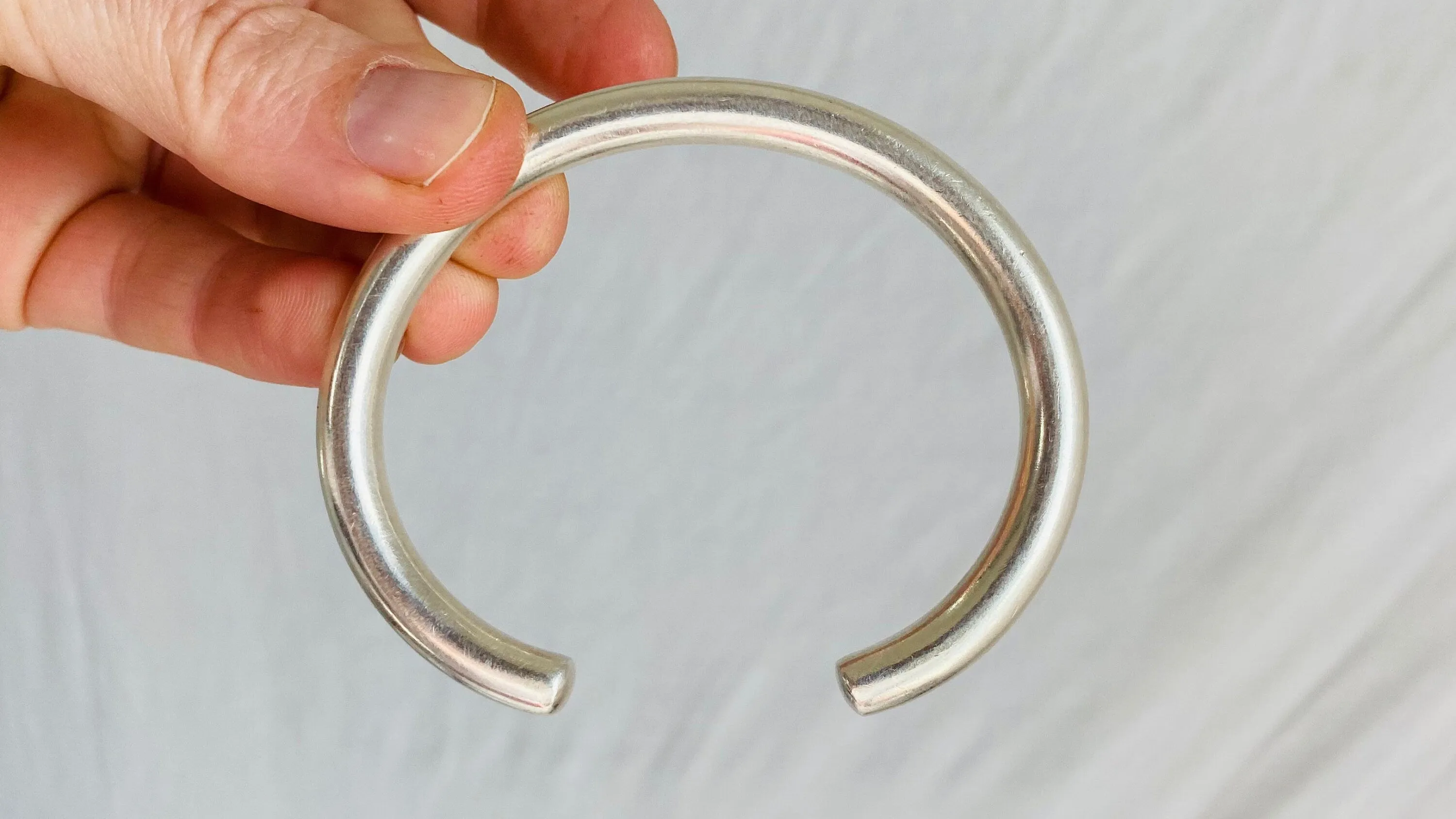 Trio of Silver Bangles. Heavy Gauged. Karen Hill Tribe of Thailand
