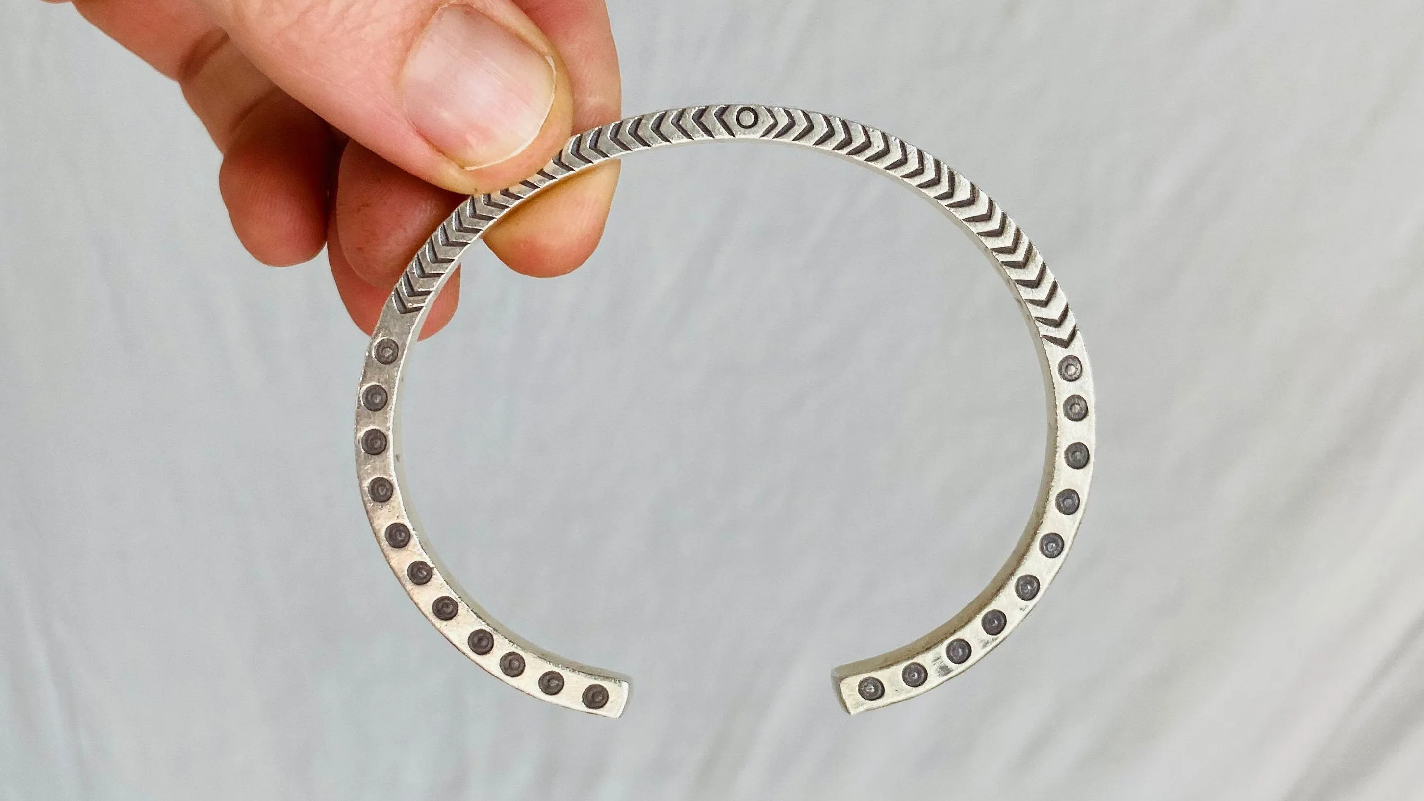 Trio of Silver Bangles. Heavy Gauged. Karen Hill Tribe of Thailand