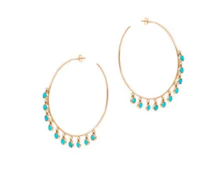Turquoise Hoops EARRINGS