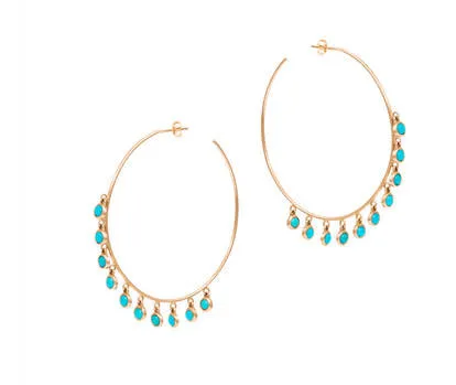 Turquoise Hoops EARRINGS