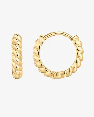 Vermeil Twisted Baguette Huggies