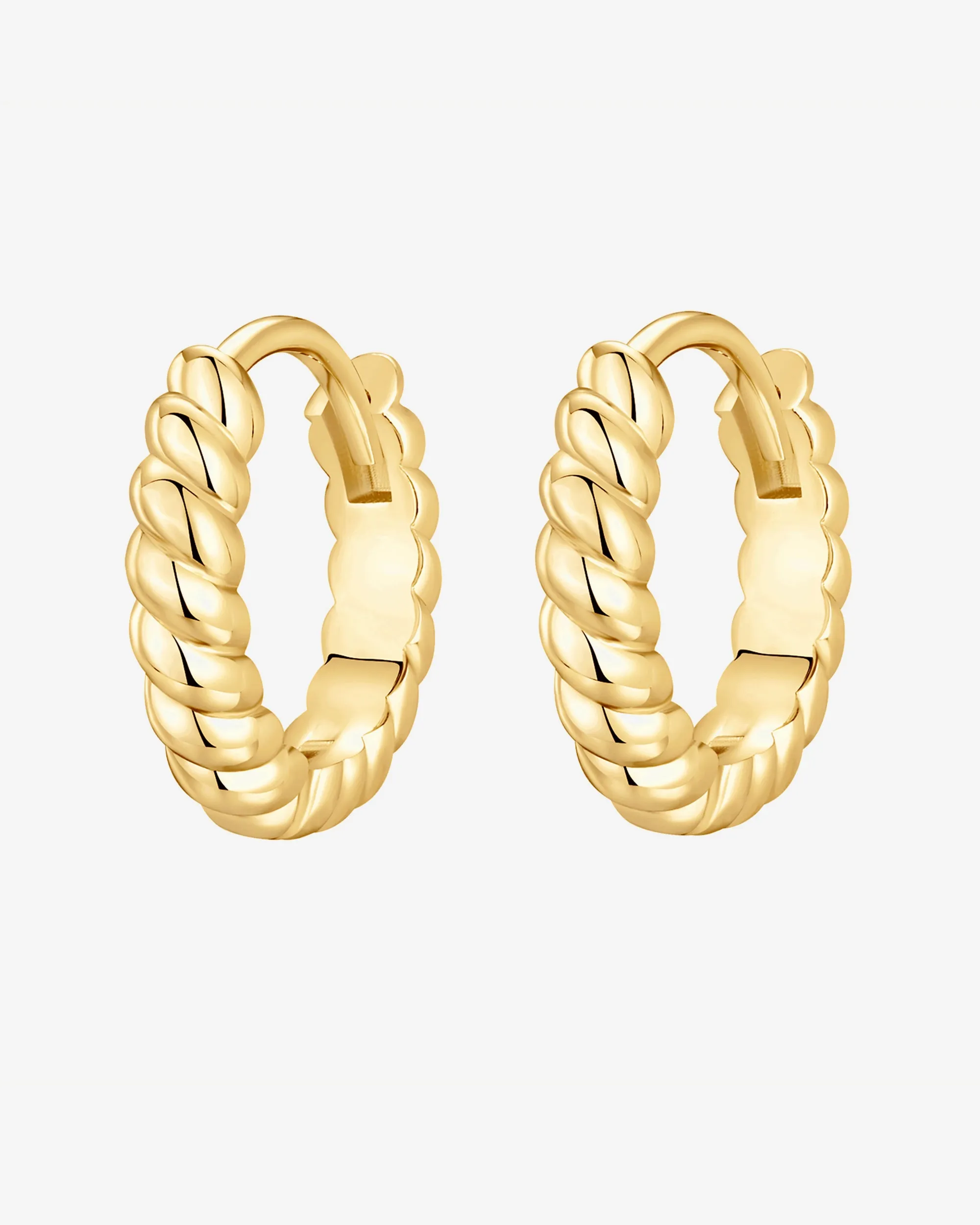 Vermeil Twisted Baguette Huggies