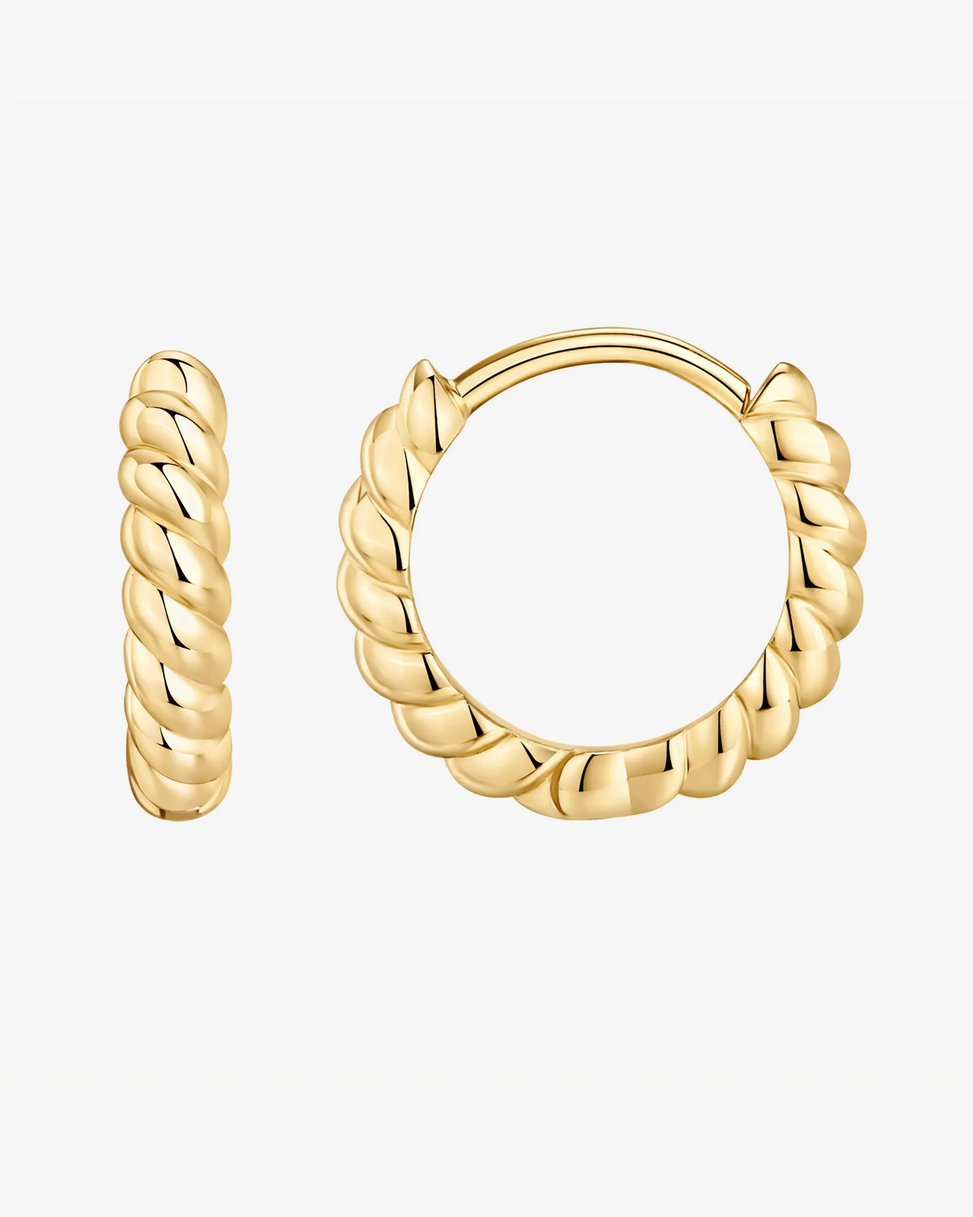 Vermeil Twisted Baguette Huggies